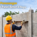 Pemasangan pagar beton di Bogor